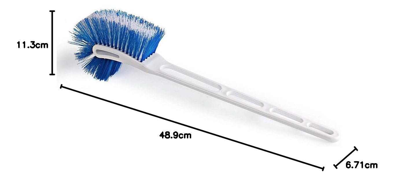 Hockey Toilet Brush | Longer Handle Ergonomic Design | Angular Design to Reach All Corners