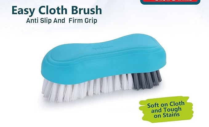 Cloth Brush, Washing Briush with Soft & Hard Bristles and Comfortable Grip
