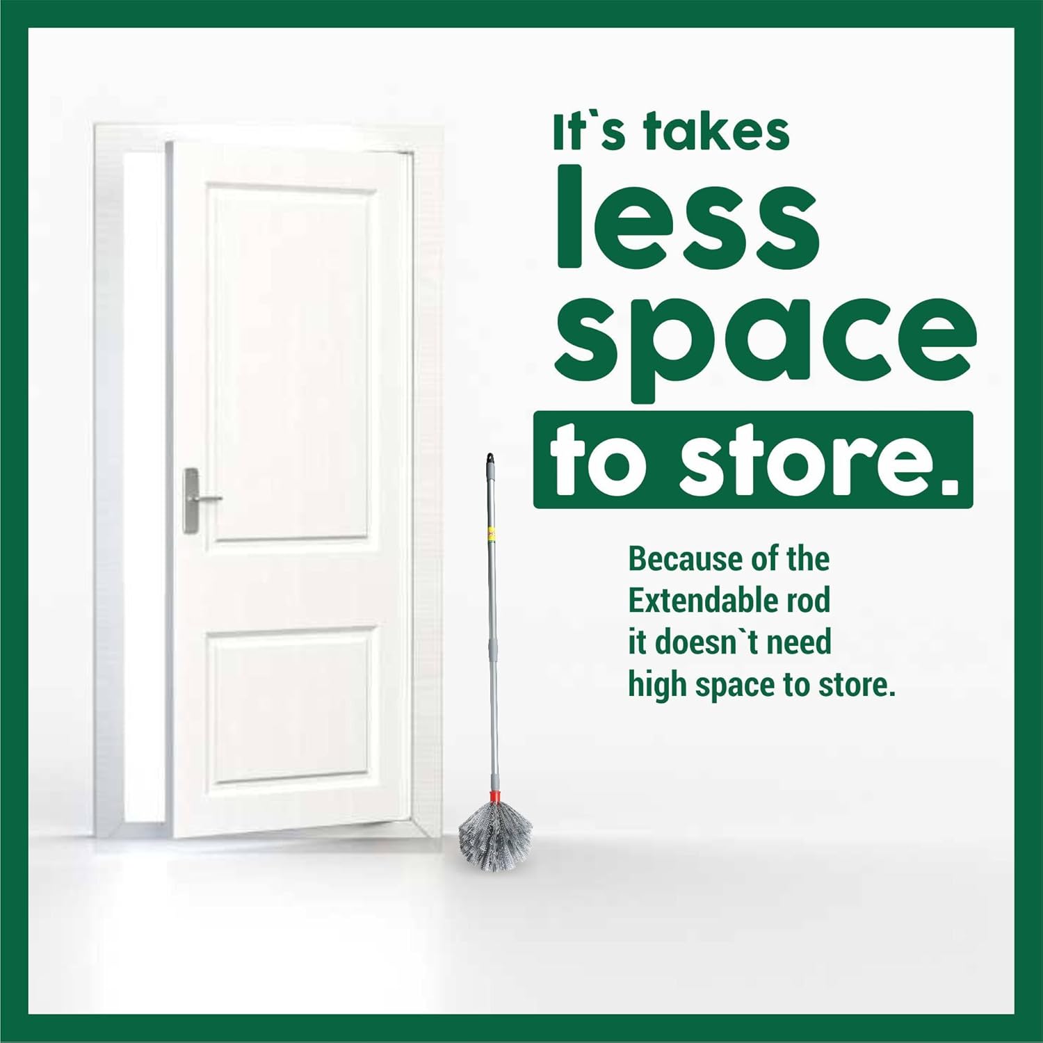 Metal Jala Cleaning Broom/Brush with Long Extendable Handle,Flexible Triangular Bristles for Ceiling Fan,Cobweb,and Corner Cleaning,Lightweight,Washable,Dust Remover for Home&Office Use